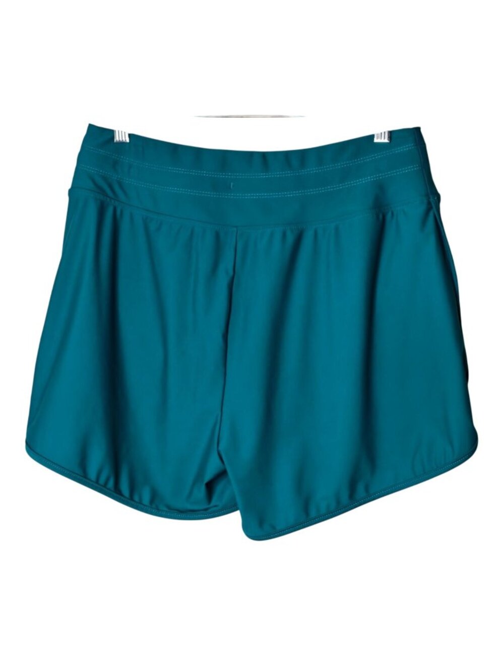 Gradual Womens L Athletic Shorts Teal Stretch Pockets High Waisted Sporty Active - Picture 2 of 6